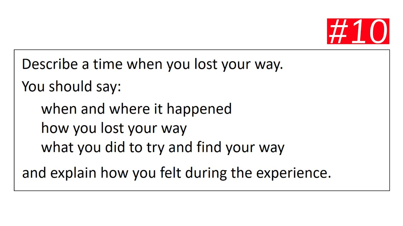 IELTS Speaking Part 2: Describe a Time When You Lost Your Way