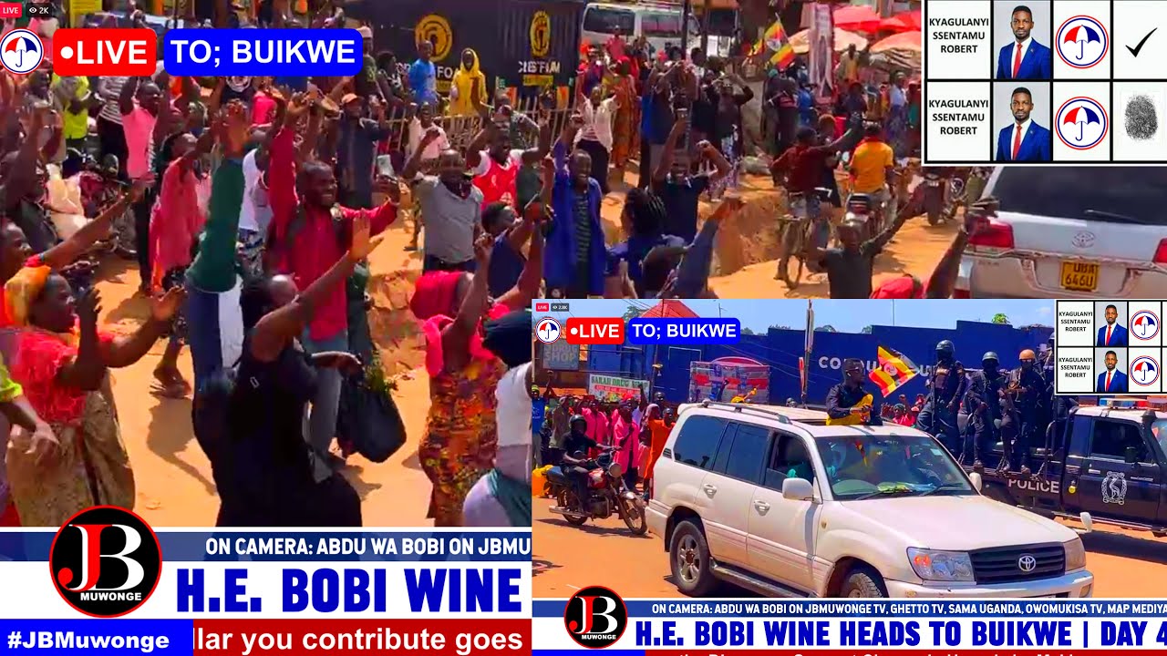 Bobi Wine Greets Thousands Along the Road as He Heads to Buikwe