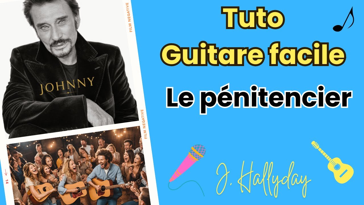 Tuto guitare facile - Les portes du pénitencier, accords, grille, rythmiques, arpèges, chant.