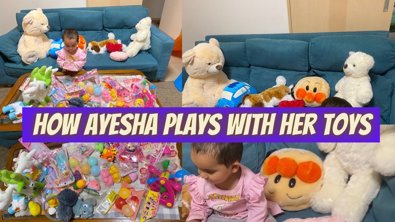 Ayesha first time playing with her toys | | Pakistani mom life in Japan | #dailyvlog