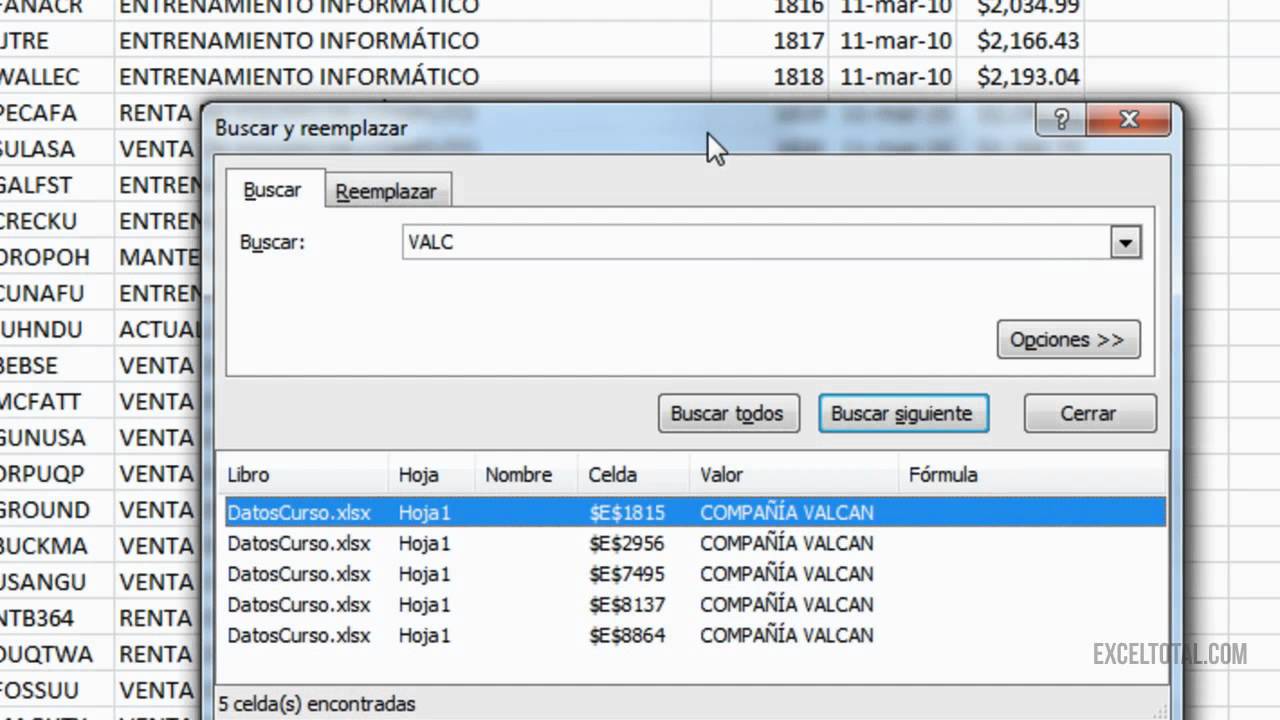 C&oacute;mo buscar datos en Excel