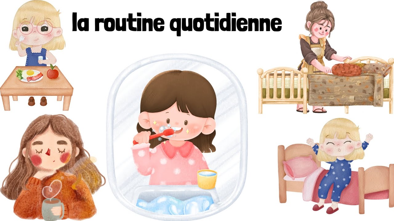 Apprendre la routine quotidienne pour les débutants en français.