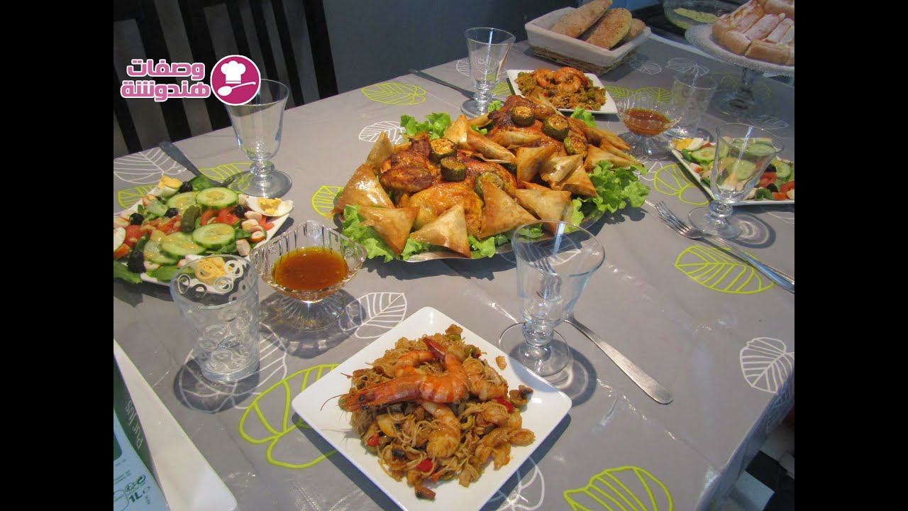 Repas complet pour des invités🍆🍗🍅   | طريقة تحضير مائدة غداء أو عشاء للضيوف شهيوات هندوشة 🍴