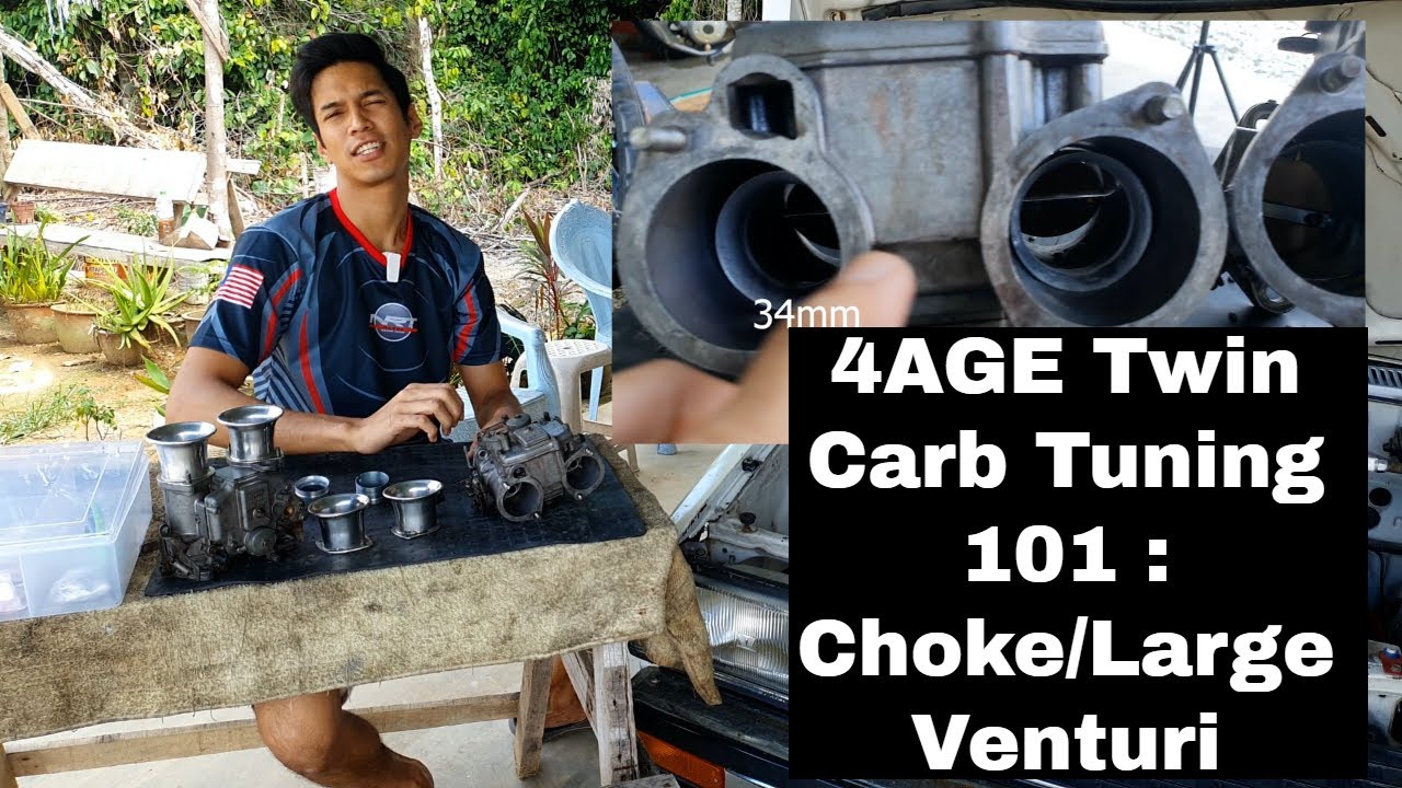 4AGE Twin Weber/Mikuni Solex/Dellorto Tuning 101 : Choke/Large Venturi [ENGLISH SUBS]