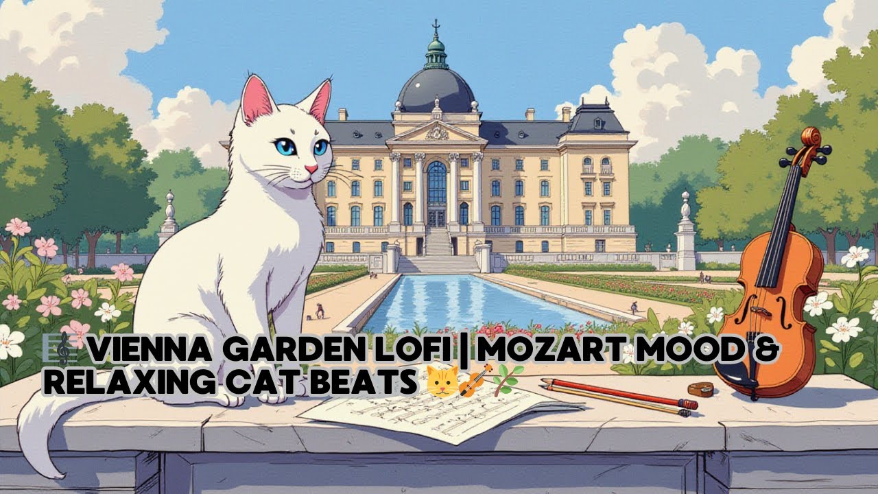 🎼 Vienna Garden Lofi | Mozart Mood & Relaxing Cat Beats 🐱🎻🌿