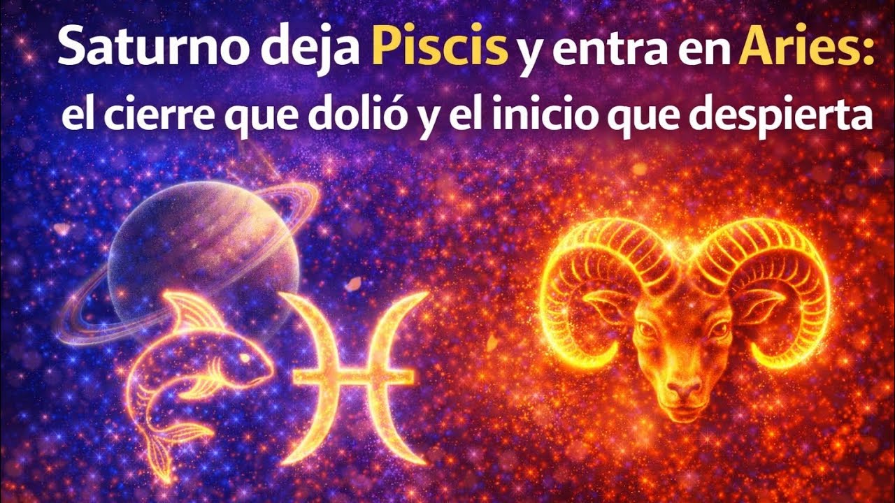 Saturno termina su tránsito definitivo por Piscis y entra en Aries el 13 de febrero de 2026.
