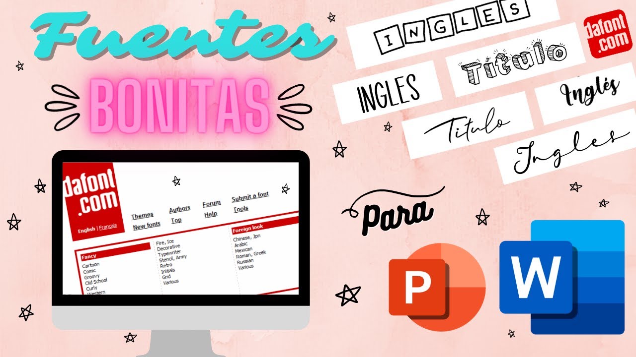 Cómo descargar fuentes bonitas para  WORD y POWER POINT 😍 / tipografías gratis de DaFont  | KATE