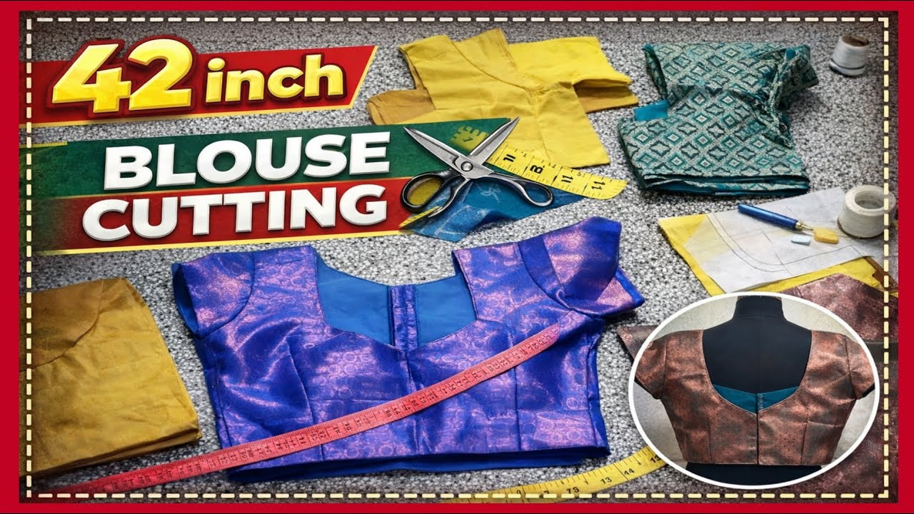 42 Inch Blouse Cutting in Tamil | Perfect Fit Method | Easy Step by Step Tailoring |Boutique Style