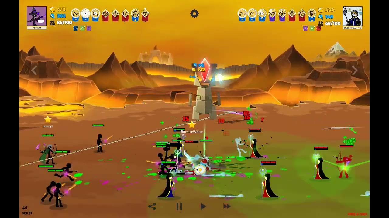 stick war saga archis and friends vs spearos and friends part 3
