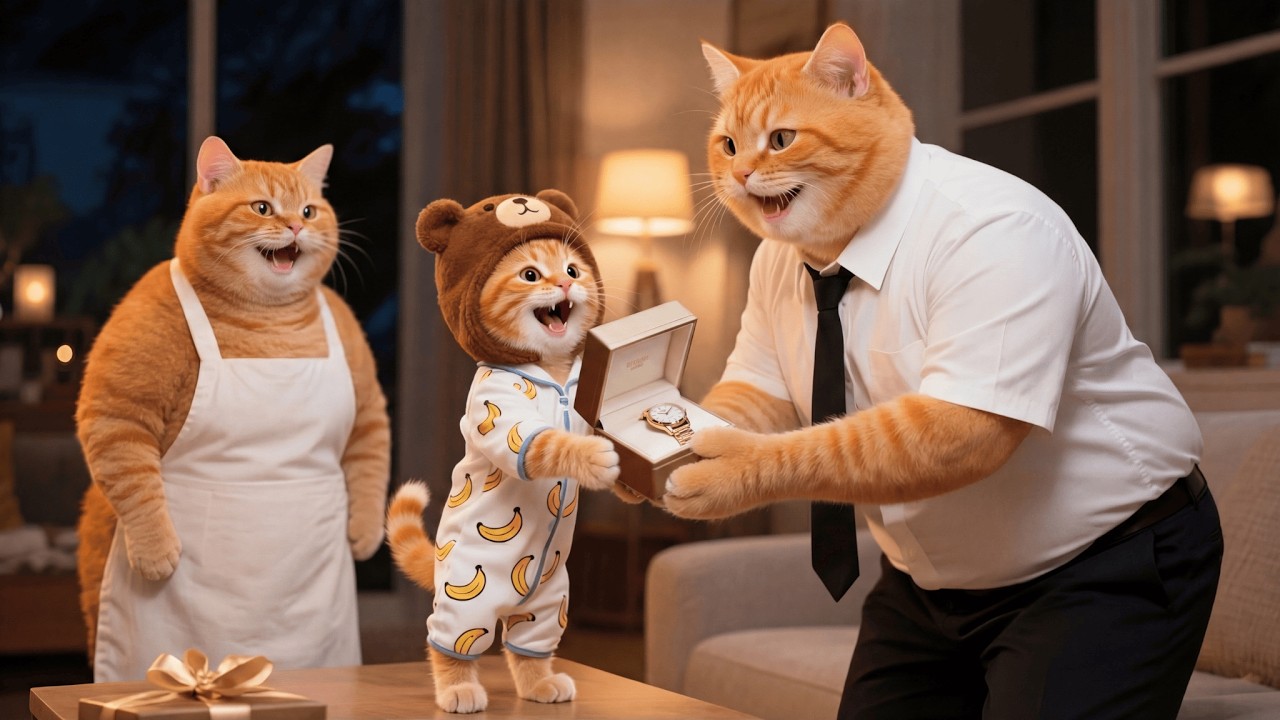 Ginger Kitten and Mama Cat Drop Papa Cat’s Gift While Helping an Elderly Kindness Rewarded 🐱🎁
