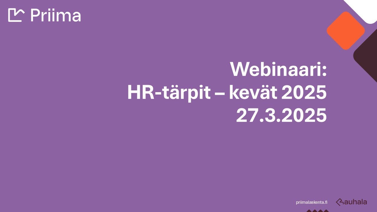 HR-tärpit kevät 2025 -webinaari 27.3.2025 | Priima Yrityslaskenta Oy
