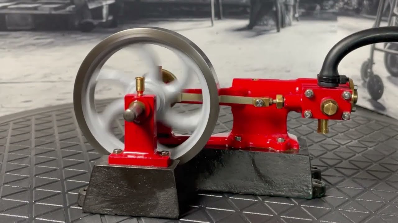 Dampfmaschine - Aggregat Tangye No. 781/1 (Fa. Bassett-Lowke) im ersten Test mit Druckluft