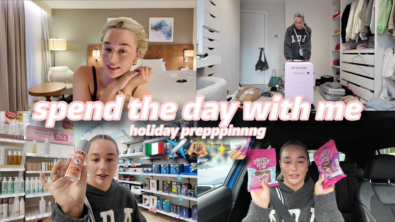 spend day with me ✈️ | last min holiday shopping & packing for italy 🇮🇹🫶🏼🍝✨
