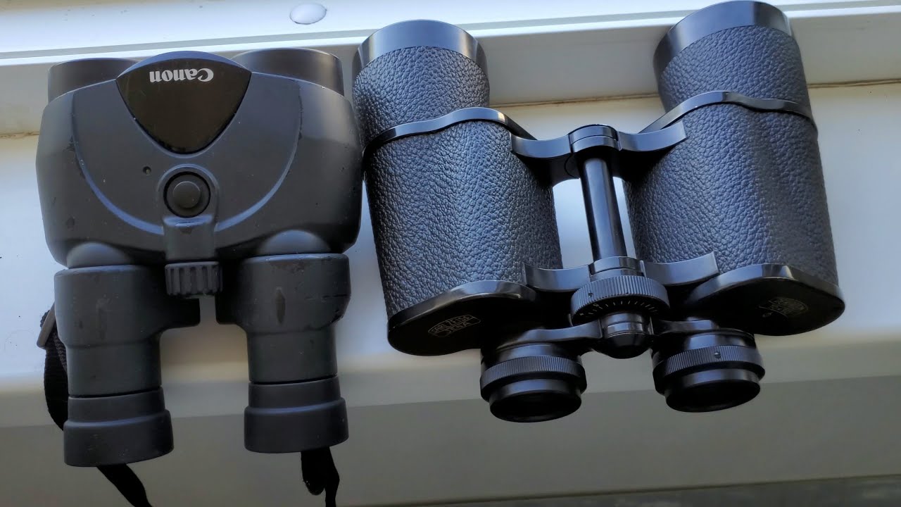 бинокли Canon 10x30 IS(2005г) против Carl Zeiss Jena 10x50 Dekarem(1959г.) битва - сравнение в 4K