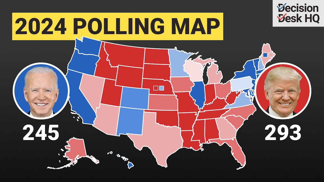 The 2024 Presidential Election Map Based on DDHQ's Polling Averages