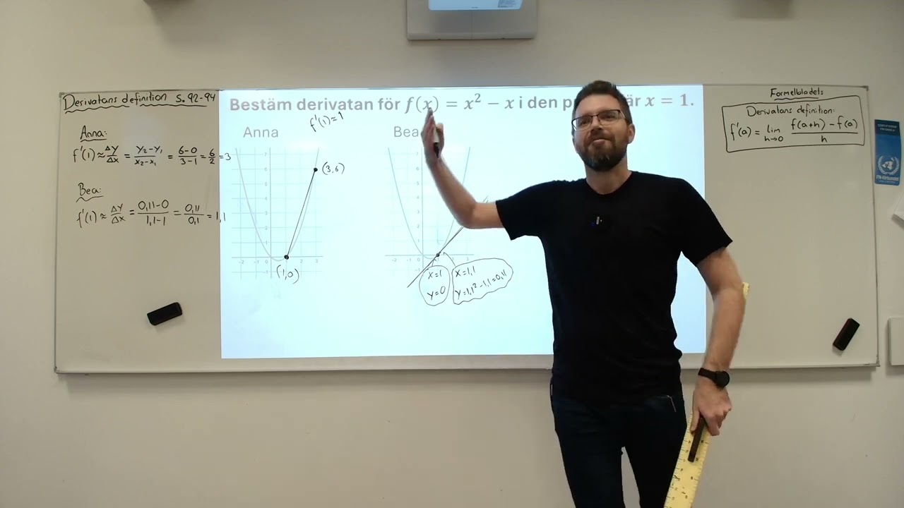 Matematik 3. Derivatans definition. (Kanske inte den bästa genomgången).