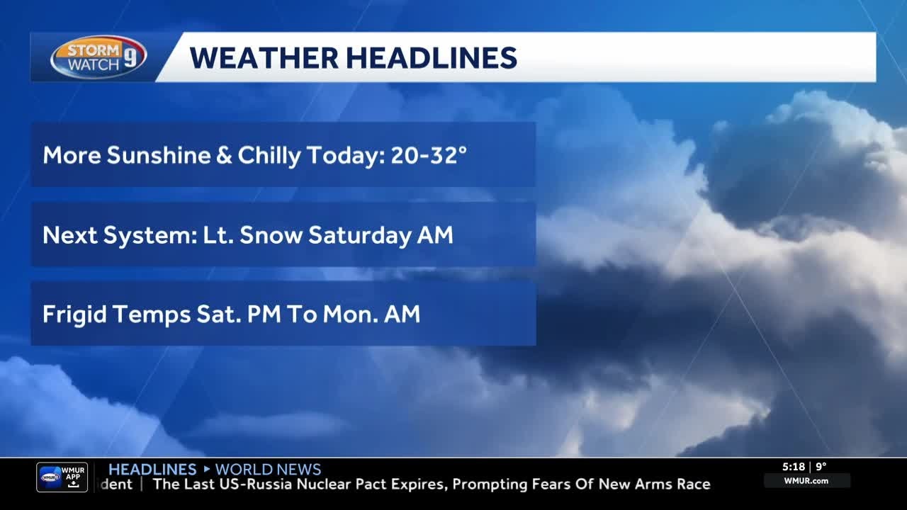 Video: Sunshine & chilly ahead of artic blast