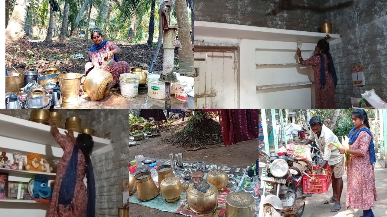 ఇల్లు మొత్తం శుభ్రం చేసి బల్లలకి  సున్నం వేశాను ఇద్దరు సామాన్లన్నీ క్లీన్ చేసేసాంhousewifelife 