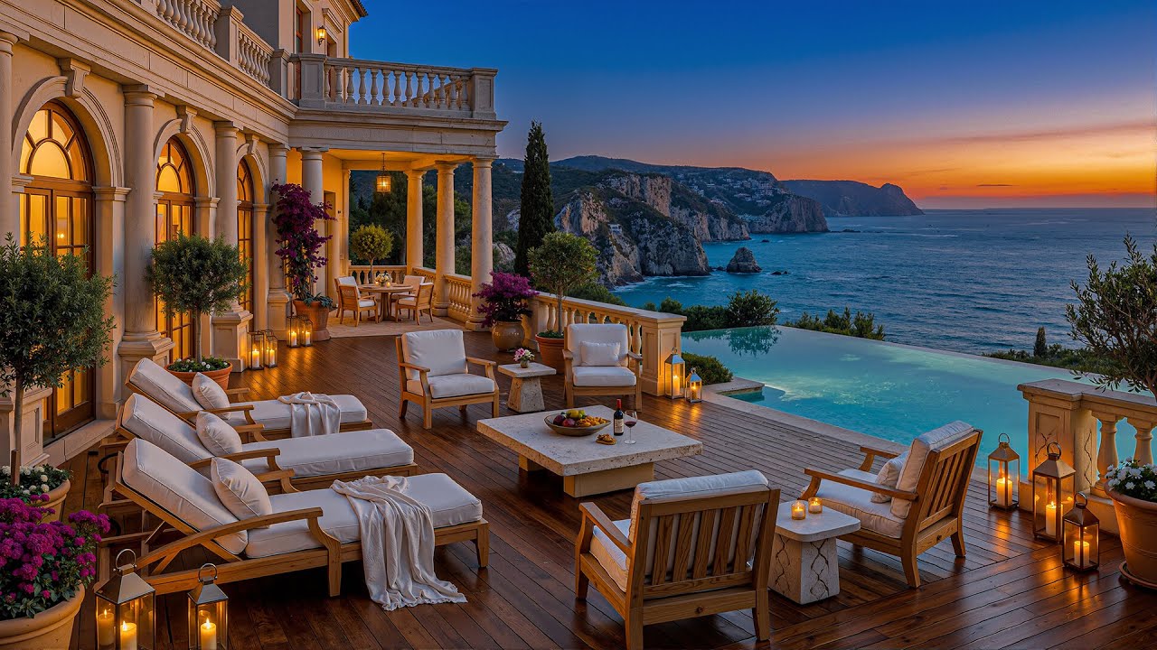 Smooth Jazz In A Classic Seaside Villa – Soothing Jazz With Peaceful Ocean Views For Work