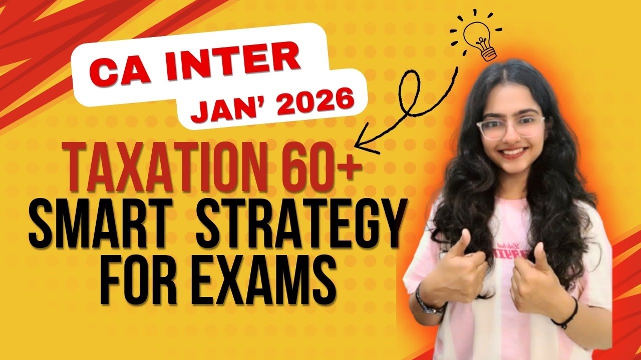 Taxation Exemption Strategy for CA Inter Jan 2026 | Study Plan + Tips🙌✍️🎯