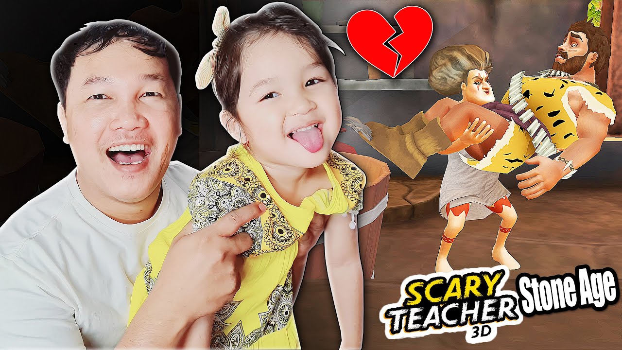 ខ្ញុំបំបែកស្នេហាដំបូងអ្នកគ្រូធី (ពីរនាក់អូនពេជ្រ) Scary Teacher 3D Stone Age Cambodia​​​ New Updated