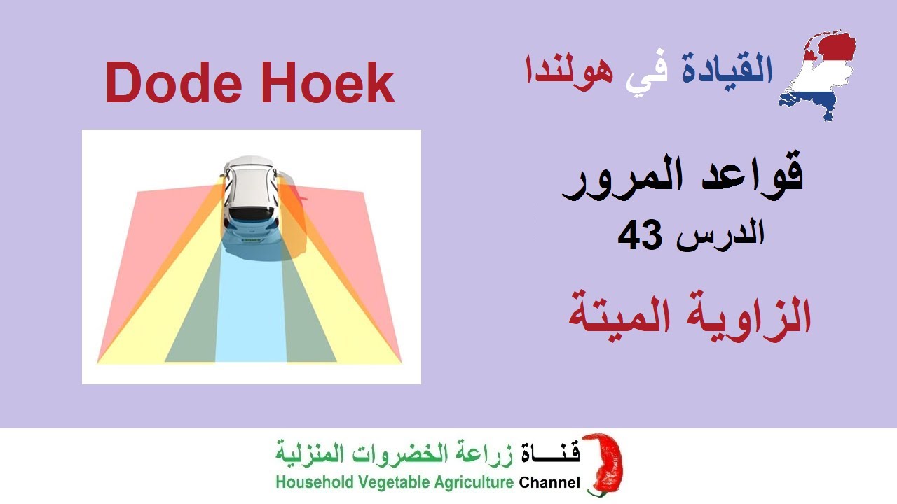 شرح قواعد المرور في هولندا | الدرس 43 الزاوية الميتة | Dode Hoek