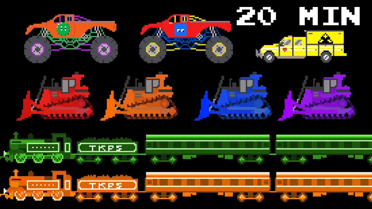 Educational Vehicles Volume 2 - Collection of Counting, Colors, Patterns - The Kids' Picture Show