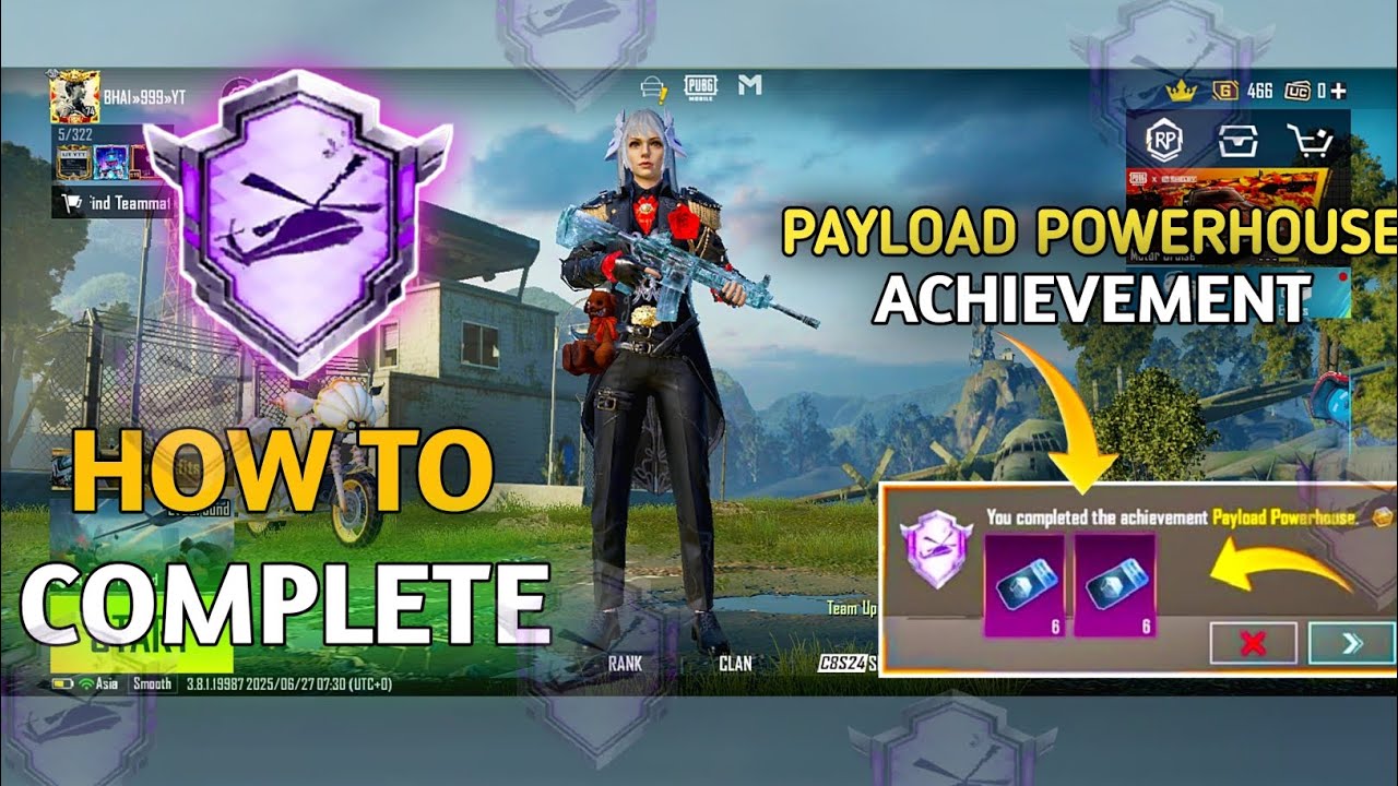 How To Complete ( Payload Powerhouse ) Achievement In 1 Match | Best Trick & 6 Classic Crate | PUBGM