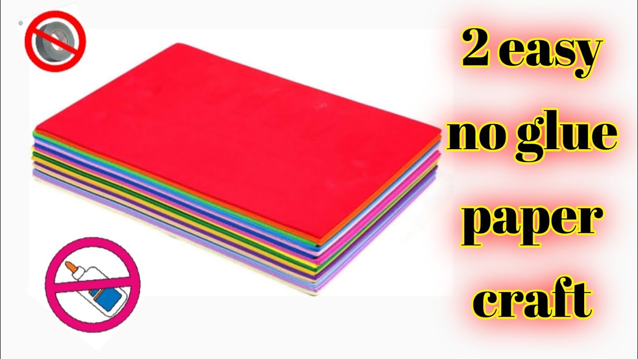 No glue paper craft|Paper craft without glue|Easy diy paper craft|One sheet paper craft