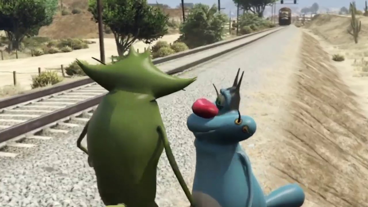 हिंदी Oggy and the Cockroaches - Oggy in the train -GTA- Hindi Cartoons for Kids