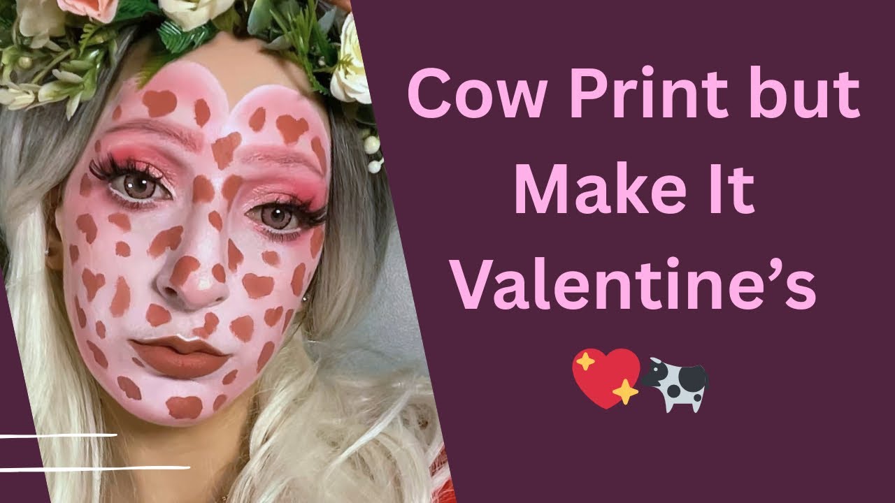 Valentines Cow Makeup | Face Painting Fun #sfxmakeup #animalprint #makeuptutorial