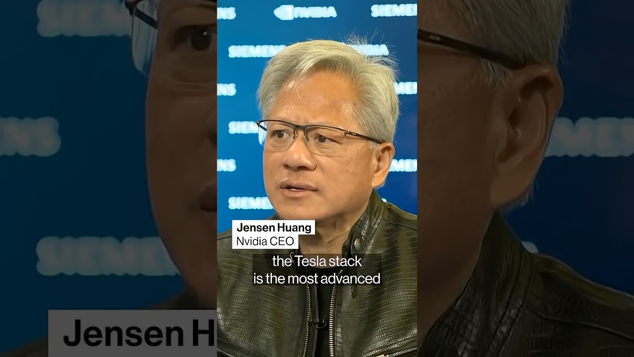 Nvidia&rsquo;s Huang: Tesla is &ldquo;doing a great job&rdquo;&nbsp;on FSD #shorts #nvidia #tesla #elonmusk #jensenhuang