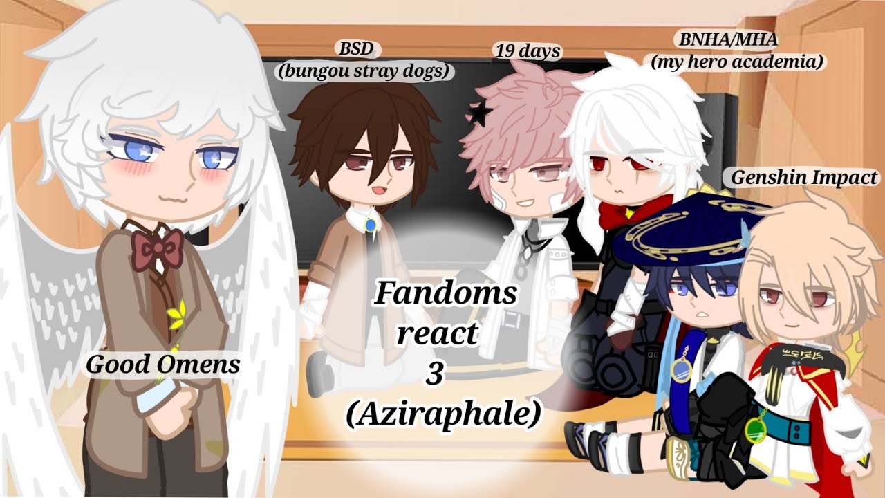 Fandoms react to Aziraphale || part 3 (Good Omens) || gacha club || (read desc)