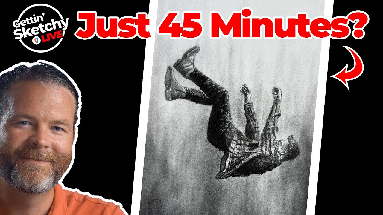 Can I Draw a Falling Man LIVE in 45 Minutes? - Gettin' Sketchy