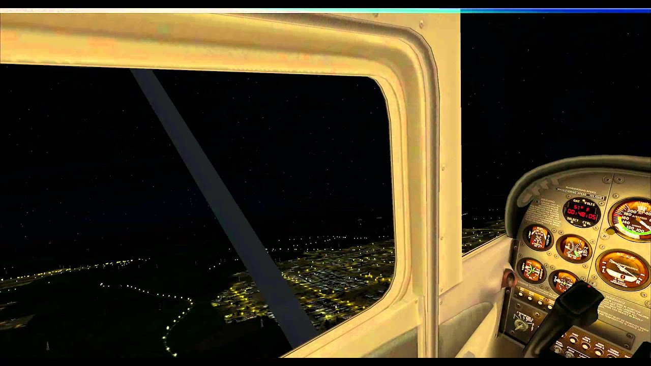 FSX with FTX Global and FTX Vector over KSAT (night)