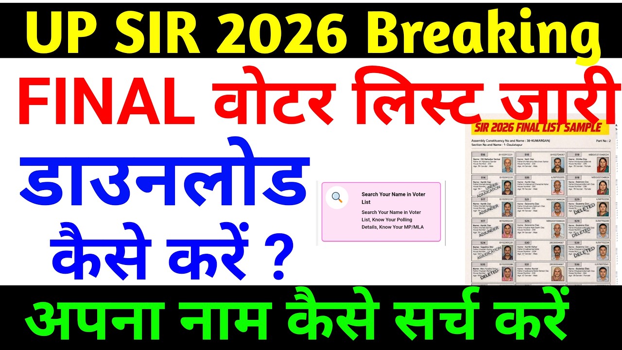 UP SIR Final Voter List: Big update before the elections, voter list released in UP! | SIR final ...