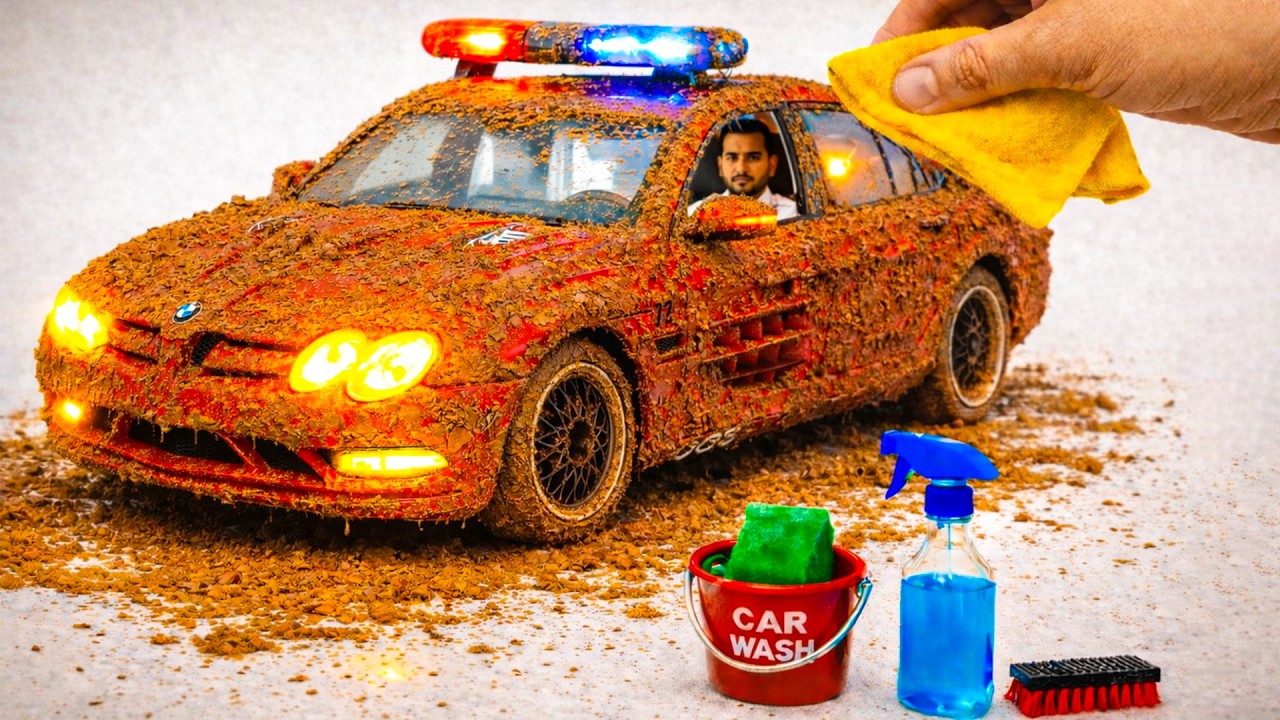 The Super Realistic Cleaning of a 1:24 BMW i7 M70 After an Extreme Off-Road Adventure🔥