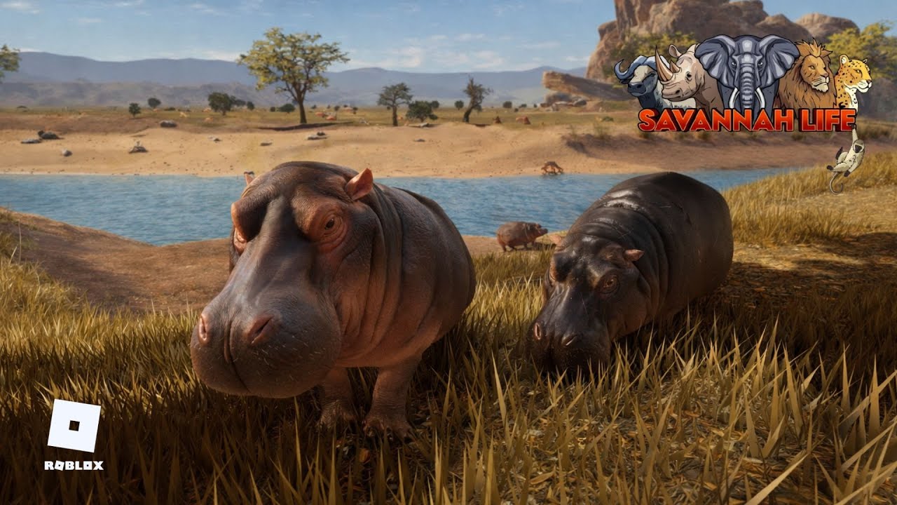 O GIGANTE HIPOPÓTAMO DEFENDEU O RIO DOS CROCODILOS! 🦛🔥 - Savannah Life (Roblox)