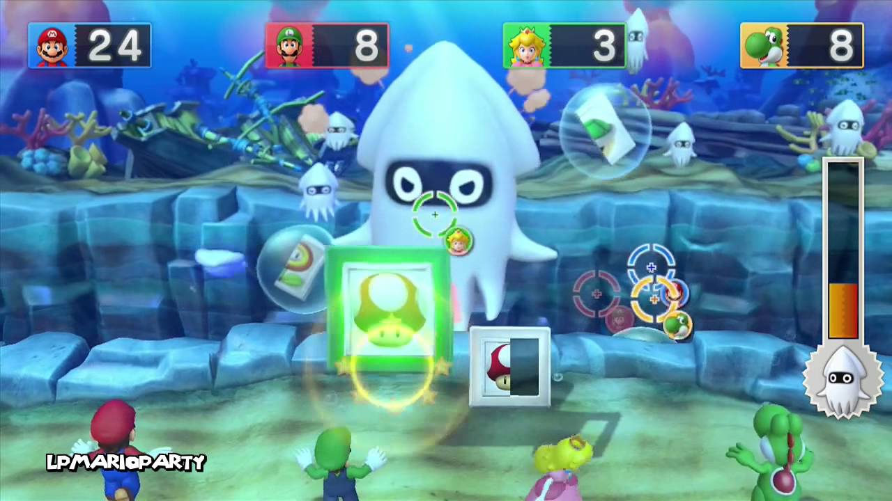 Mario Party 10 Minigame: Mega Blooper’s Bubble Battle (DE: Mega-Bloopers Blasenschlacht)