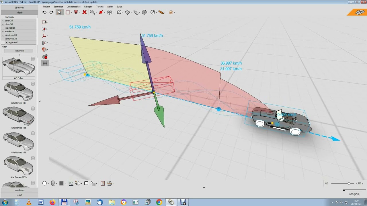 Virtual CRASH 5 help animation path interpositions