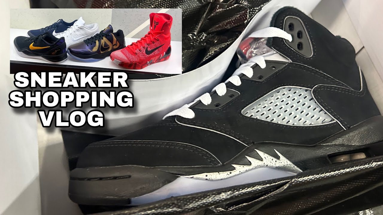 Air Jordan 5 Black Metallic Reimagined 2025 Retro Sneaker Shopping vlog