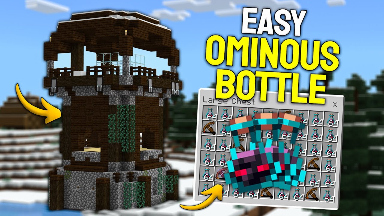 Easiest Ominous Bottle Farm in Minecraft Bedrock 1.21