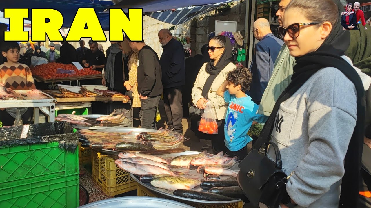 Exploring Astaneh Ashrafieh Market | Local Farmers, Almond Sorting Machine & Fresh Fish! 🇮🇷🌿