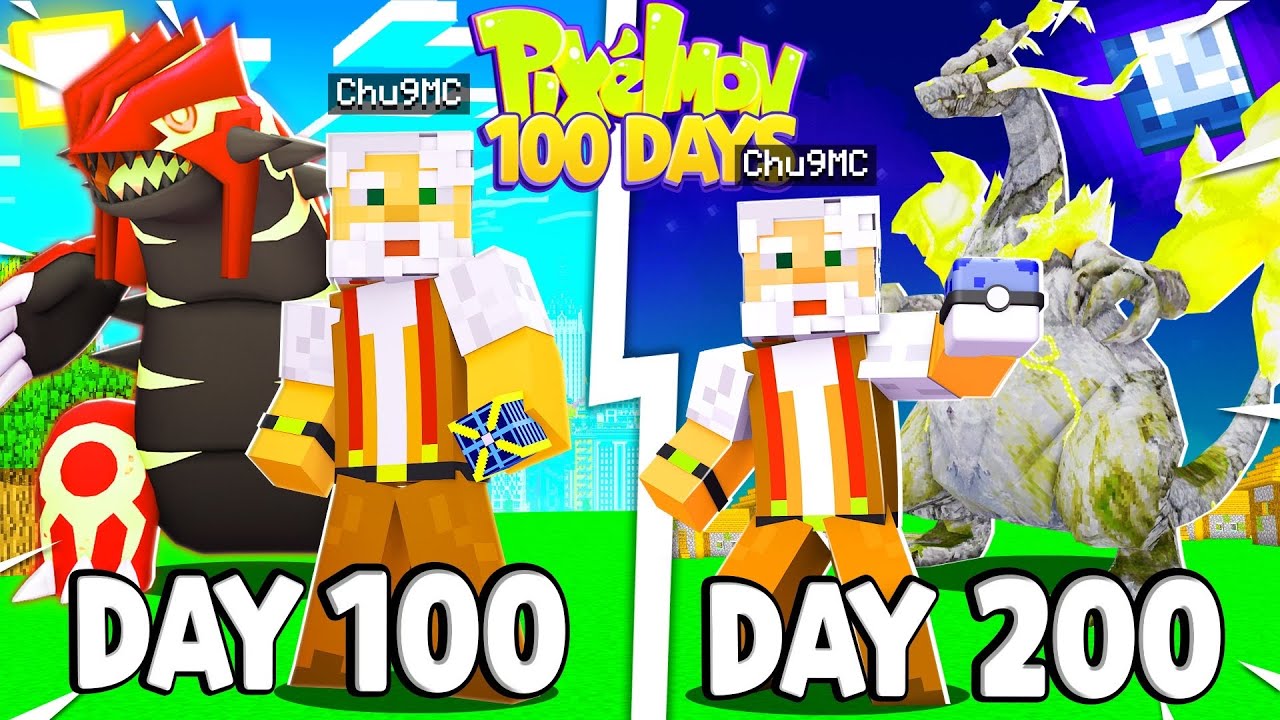 T&oacute;m tắt 200 Ng&agrave;y Minecraft Pixelmon  Sinh Tồn Si&ecirc;u Kh&oacute; T&ocirc;i Bắt Pokemon Quỷ Đ&aacute; !!