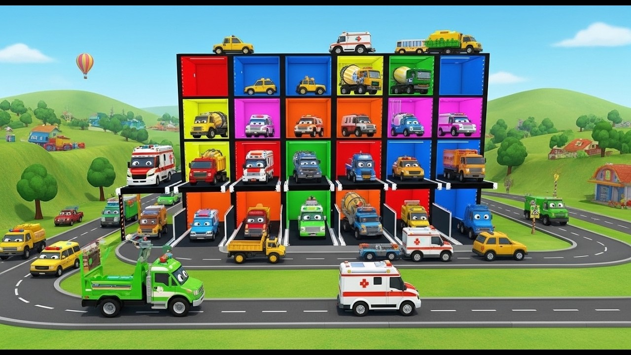 Garage with Colors 🚑🔥 | ALL EMERGENCY AMBULANCE BOX Loaded on DOUBLE TRAILER