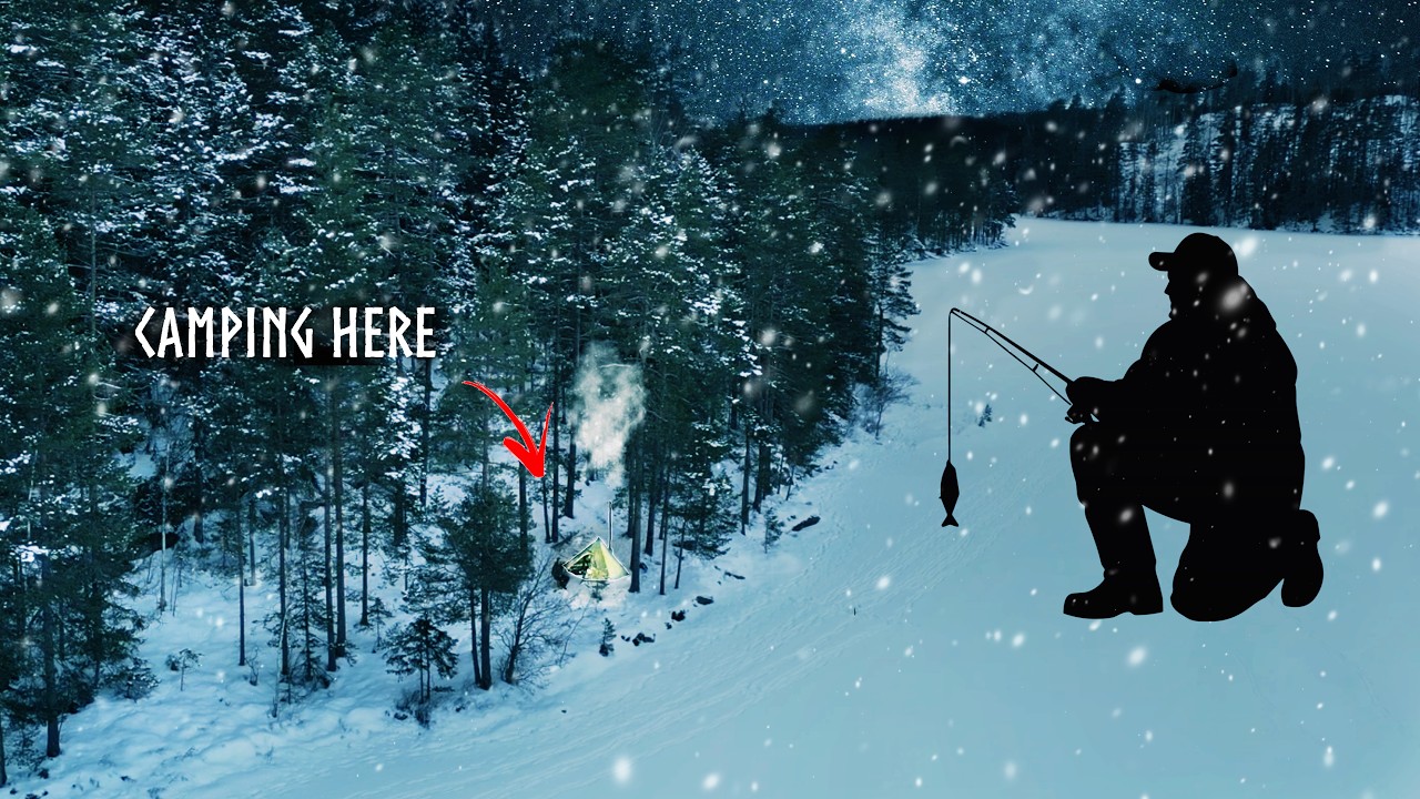 Out to the Frozen Lake - Ice Fishing & Hot Tent Camping