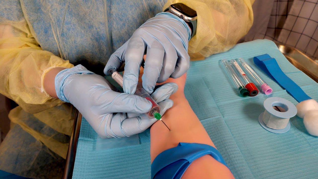 ASMR Hospital Lab | Blood Draw w Anxious Patient | Exam & Culture Swab Collection