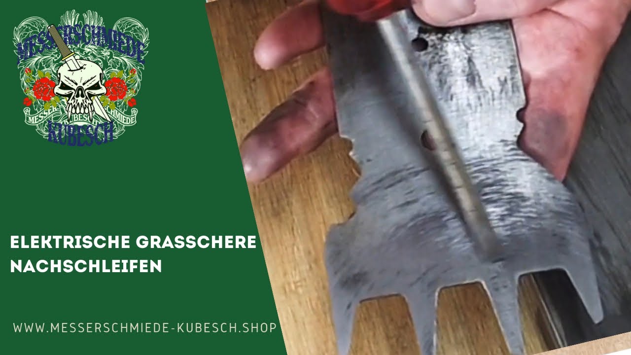 Elektrische Grasschere nachschleifen / -schärfen mit der Diamantschleifplatte.