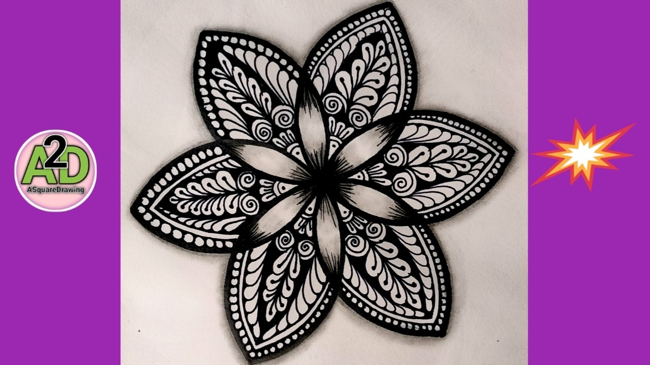 Mandala Drawing -3 | Simple Mandala Art Drawing | Flower Mandala Art