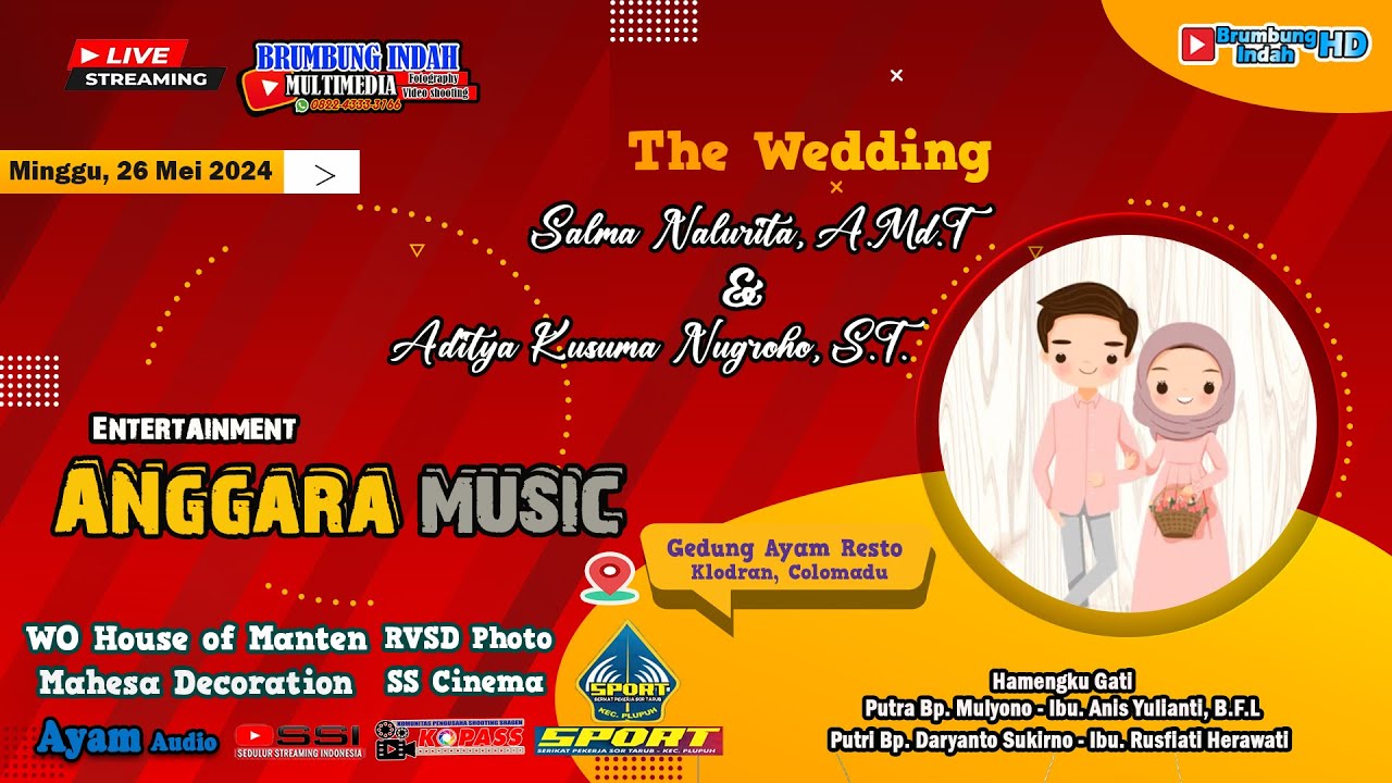 Live Pernikahan Salma & Adit 💖 ||  Kancing Gelung  House of Manten  || Anggara Music🔊 #Brumbungindah